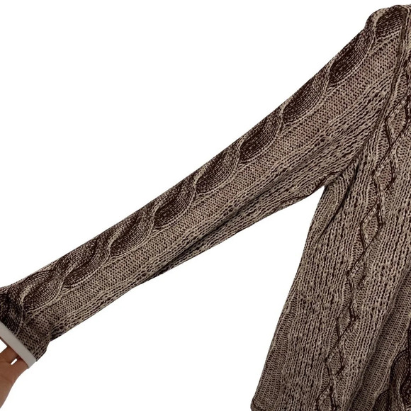 Worth Cableknit Print Pullover Turtleneck Top Womens Size Medium Brown Mockneck - Picture 4 of 10